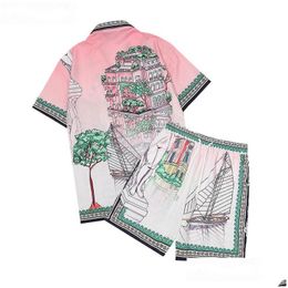 Heren Casual Shirts 22Ss Mens Designer Casablanc Hawaii Gebloemd Overhemd Afdrukken Patroon Camicia Uni Button Up Hemd Drop Delivery A Dhp2L