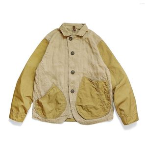 Mannen Casual Shirts 23AW KAPITAL Hirata En Hongri Linnen Kleur Bijpassende Revers Losse Shirt Met Lange Mouwen Voor Mannen