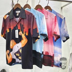 Casual overhemden voor heren 23AW Nieuw WACKO MARIA-shirt - fotografie van de 8e verjaardag van Tokio in het koninkrijk der hemelen - Hawaiiaans overhemd met korte mouwen J240221