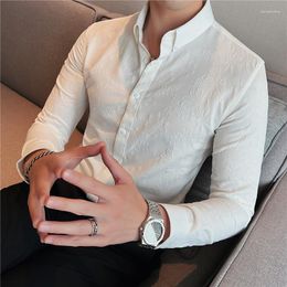 Chemises décontractées pour hommes 3D Backossing for Men Vêtements 2022 Automne à manches longues Shirtwear Streetwear Social Tuxedo Blouse