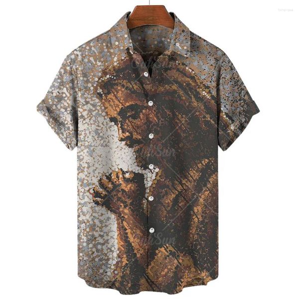 Camisas casuales para hombres 3D Jesús Imprimir Hawaiian Beach Party Sudadera Street Designer Mangas cortas Ropa de alta calidad