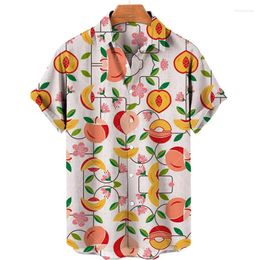 Camisas casuales para hombres Impresión 3D Ropa de diseñador de lujo Fruta tropical medieval Hawaiano Harajuku Estilo de moda Tiki Camisa floral de gran tamaño