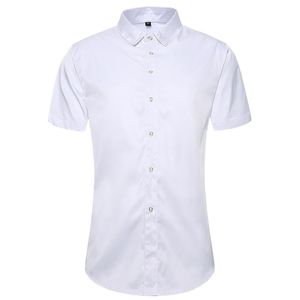 Chemises décontractées pour hommes 45kg-105kg Été Quotidien Hommes Doux Cool Boutonné Manches courtes Noir Blanc 4XL 5XLMen's