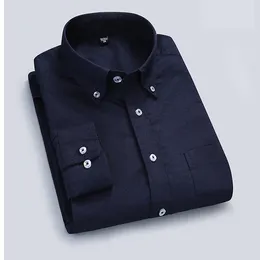 Chemises décontractées pour hommes 4XL coton Oxford chemise pour hommes d'affaires coupe régulière à manches longues rayé loisirs homme avec poche