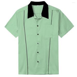 Casual shirts voor heren 50s vintage werk mannen blouse koszula spinki do mankoetow shirt shirt heren korte mouw camiseta retro hombre