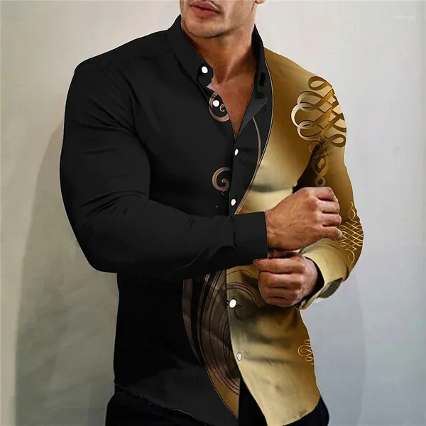 Chemises décontractées pour hommes 7 Couleur 3D Impression de vêtements hawaïens à la mode