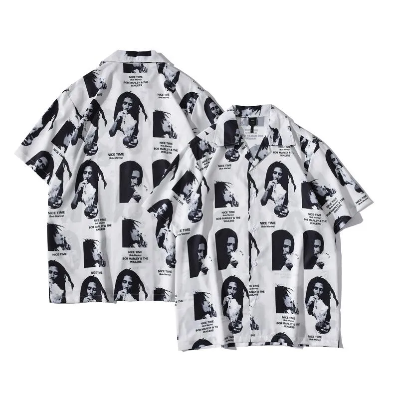 T-shirt à Col Rond Pour Couple - Style Streetwear Loose - Impression Lettre - Tailles S à XL