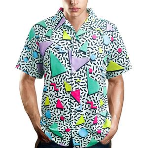 Chemises décontractées pour hommes Chemises pour hommes des années 80, chemises boutonnées sur les chemises de plage hawaïennes vintage chemises à thème à thème des années 80 90s 240424