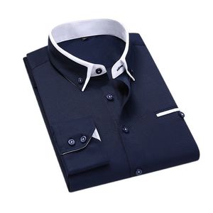 Heren Casual Shirts 8XL Heren Lente Herfst Zakelijk Overhemd Man Slim Fit Casual Shirt met lange mouwen Hoge kwaliteit Hombre Kleding Tops Zwart Wit 230731