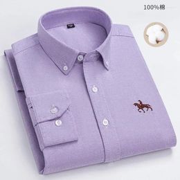 Chemises décontractées pour hommes 90-210 livres 2023 Oxford Fashion Coton Mince Manches longues Slim Couleur Solide Plaid Imprimer Stripe Robe Chemise XL