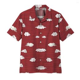Casual shirts voor heren abstract kunst vraagteken print shirt met korte mouwen Hawaiian mode revers top 2024 groot formaat shir