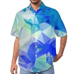 Hommes chemises décontractées géométrie abstraite aurores boréales imprimer chemise de plage hawaïen mode Blouses mâle graphique grande taille