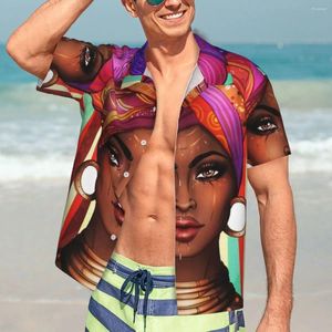 Casual overhemden voor heren, Afrikaans damesshirt, blijf sterk en krachtig, losse Hawaiiaanse man, vakantie, Koreaanse mode, op maat gemaakte oversized blouses