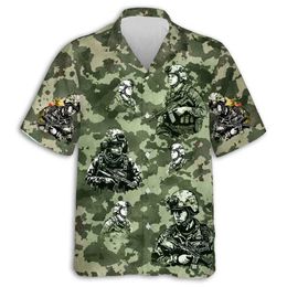 Camisas casuales para hombres América CAMO 3D Camisas cortas de slve cortas para hombres BLUSIA DE LAPELA Veterana casual USA EAGLE BOTH Botón Ejército Tops Y240506