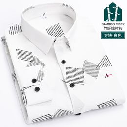 Casual shirts voor heren Antirugas Elasticidade Ajuste Fino Vestido Masculino Casual Camisa de Mangas Compidas Branco Preto Azul Vermelho 230822