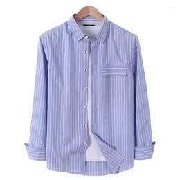 Chemises décontractées pour hommes Arrivée Mode Coton Oxford Stripe Manteau à manches longues Printemps et été Chemise ample Taille S-2XL 3XL 4XL 5XL 6XL