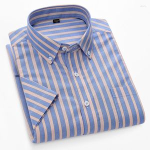 Chemises décontractées pour hommes Arrivée pour hommes Été Rayé Imprimer Manches courtes Business Coton Oxford Mens