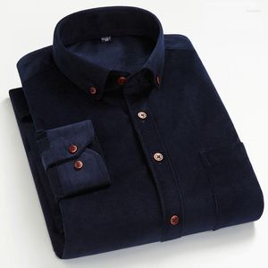 Chemises décontractées pour hommes Arrivée à manches longues pour hommes Solid Smart Male Turn-down Flannel Social Business Shirt YL