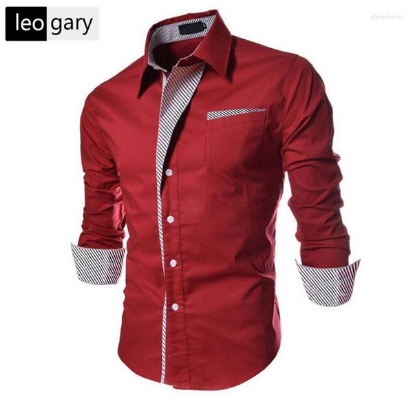 Chemises décontractées pour hommes Arrivée Vêtements pour hommes chemises à manches longues Slim Fit Brand Male Chemise Homme Camisetas Taille M - xxxl