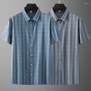 Camisas casuales para hombres Llegada Summer de alta calidad Massas a cuadros Forma formal manga corta súper grande talla grande 3xl-6xl 7xl 8xl