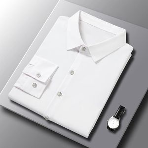 Casual shirts voor heren herfst 2022 Heren Business Shirt European Luxury Rapel Fashion Top Solid Color Designer Long Sleevemen's