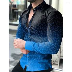Chemises décontractées pour hommes Automne Designer pour hommes Chemise surdimensionnée Stripe Print Tops à manches longues Vêtements pour hommes Club Party Cardigan Blouses