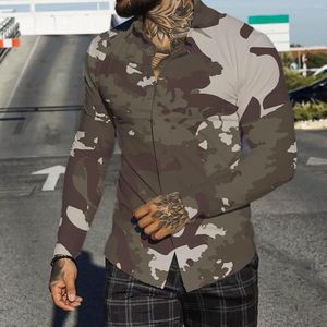 Casual shirts voor heren herfst heren met lange mouwen shirt revers mode camouflage losse single breasted comfortabel oversized