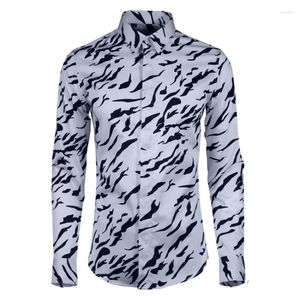 Casual shirts voor heren herfst Winterstijl True Digital Printing WAVY Print Lange Mouw Shirt Fashion Cotton High Quality Plus Size M-3XL4XL