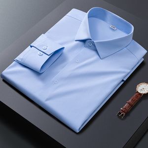 Chemises décontractées pour hommes en fibre de bambou à manches longues pour hommes Chemises habillées Social Formelle Affaires Travail Mode Smart Chemise décontractée pour homme Vêtements Entretien facile 230504