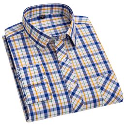 Camisas informales para hombres BAMBOOPLE Camisa a cuadros para hombres Manga larga Lujo 100% algodón Negocios finos Oficina suelta Ropa social a cuadros diaria AEchoice 230314