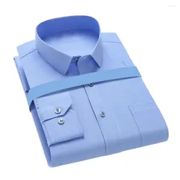 Chemises décontractées pour hommes Fit Fit Men Shirt lâche du style commercial formel du père d'âge moyen rayé avec col