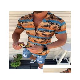 Casual overhemden voor heren Strand heren Zomervakantie Camisas Para Hombre Kokospalm Gedrukt met korte mouwen, button-down Hawaiiaans Voor M3Xl777