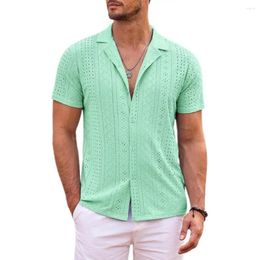 Chemises décontractées pour hommes chemises de plage élégantes Été avec collier de bacte à manches courtes à manches de vacances respirantes pour un cool