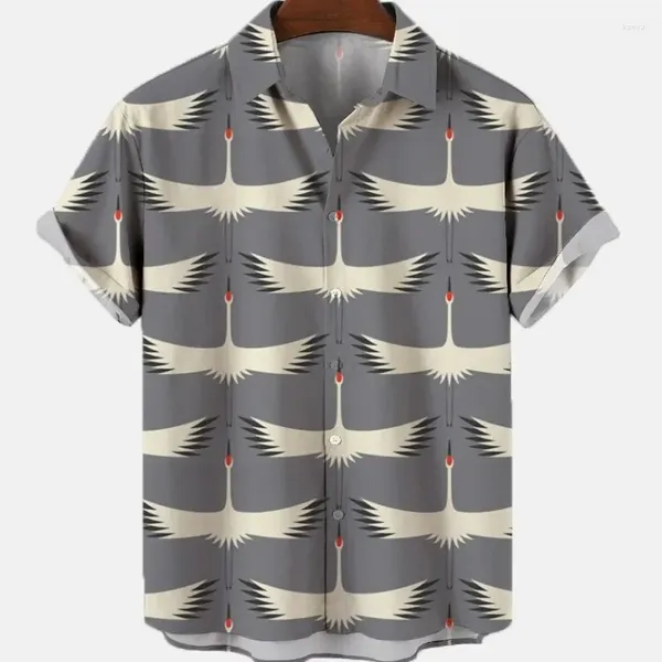 Chemises décontractées pour hommes Vêtements d'oiseaux Resort Vintage Hawaiian 3D Modèle de chemise imprimé de haute qualité Luxe Dazn