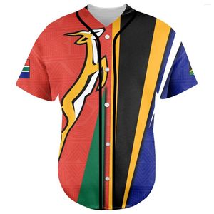 Casual shirts voor heren Black History County South Africa Springbok Tribe Tattoo 3dprint Summer Harajuku Baseball Jersey Korte mouwen x3