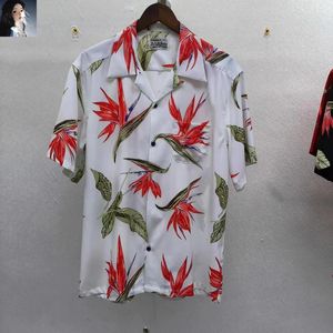 Casual shirts voor heren Zalige vogelbladprint Wacko Maria Hoge kwaliteit heren dames streetwear kort shirt