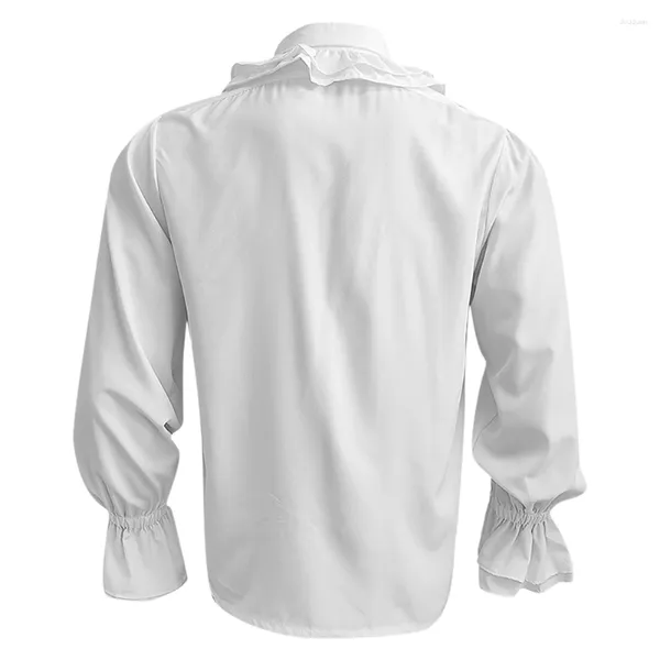 Camisas Casuales para Hombres Blusa Camisa para Hombre Cómodo Disfraz De Cosplay Gótico Manga Larga Pirata Medieval Renacimiento Volantes Moda