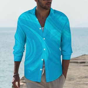 Chemises décontractées pour hommes Blue Man Shramp Imprimer Shirt à manches longues à manches longues TRENDY ELLOGES BLOUES AUTOMNE COMMINES SUPPRIMÉS BIG TAILLE 3XL 4XL