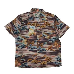 Chemises décontractées pour hommes Bob Dong Eagle Pine Tree Print Aloha Hawaiian Shirts Summer Vintage Tee For Men 240424