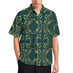 Chemises décontractées pour hommes Botanique baroque imprimé plage chemise florale hawaïenne mâle harajuku blouses manches courtes vêtements graphiques plus taille