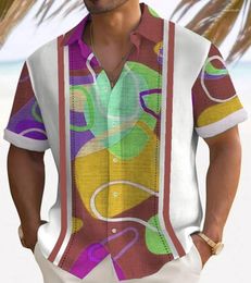 Casual overhemden voor heren Boutique heren grappige graffiti bedrukt shirt met korte mouwen, ademend vest, straatmodekleding