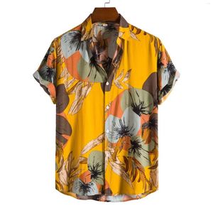 Chemises décontractées pour hommes garçons grande taille à manches courtes imprimé floral vacances vêtements de plage chemise à fleurs hommes coton boutonné été vacances hawaïennes