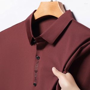 Casual shirts voor heren merk ijs zijden shirt 2024 zomer reversdrukbedrijf korte mouwen kleding knop neerheren camisas y blusas