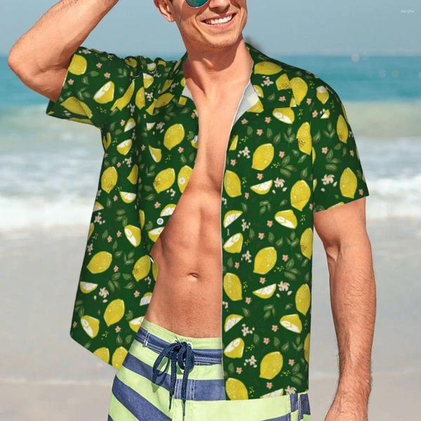 Chemises décontractées pour hommes Fruit brillant chemise hawaïenne