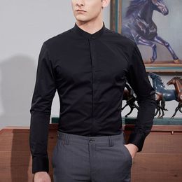 Casual overhemden voor heren Britse stijl Shirt met lange mouwen Herenkleding Mode 2023 Lente Zakelijke formele kleding Homme Slim Fit Camisa-tops A03 230718