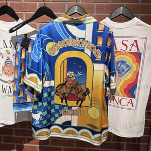 Camisas casuales para hombres Bullfighter Graphic CASABLANCA Camisas Skil Pareja Cárdigan de manga corta Causal Camisa hawaiana suelta para hombres Mujeres T230512