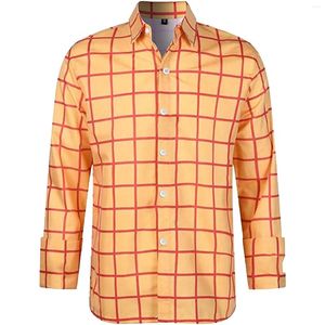 Casual shirts voor herenbedrijf Cardigan Plaid Shirt Slim passen