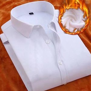 Camisas casuales para hombres Camisa de vestir relajada de negocios Forro de felpa de manga larga para hombres Bodas perfectas y ocasiones formales