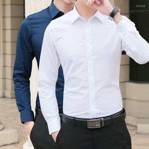 Camisas informales para hombre, camisa de negocios, versión coreana de otoño para hombre, ropa de trabajo delgada para hombre, vestido blanco de manga larga