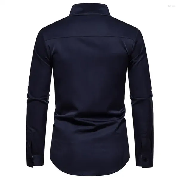 Chemises décontractées pour hommes Chemise habillée boutonnée Hommes Coupe régulière Style rétro Printemps Automne avec impression de couleur contrastée pour formel